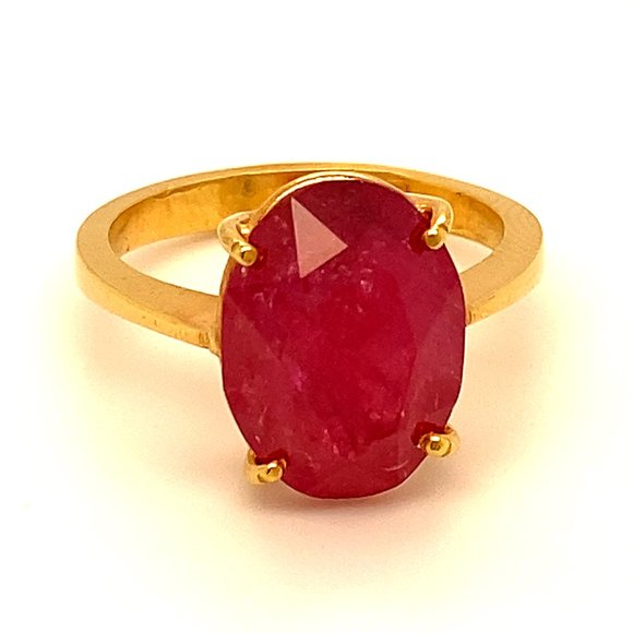 GIA Certified Ruby 7.15ct Solid 22K Gold Ring - Picture 1 of 10